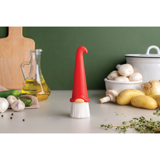 Ototo Gnomeo Siliconen Bakkwast – Grappige Siliconenkwast Kabouter – Rood
