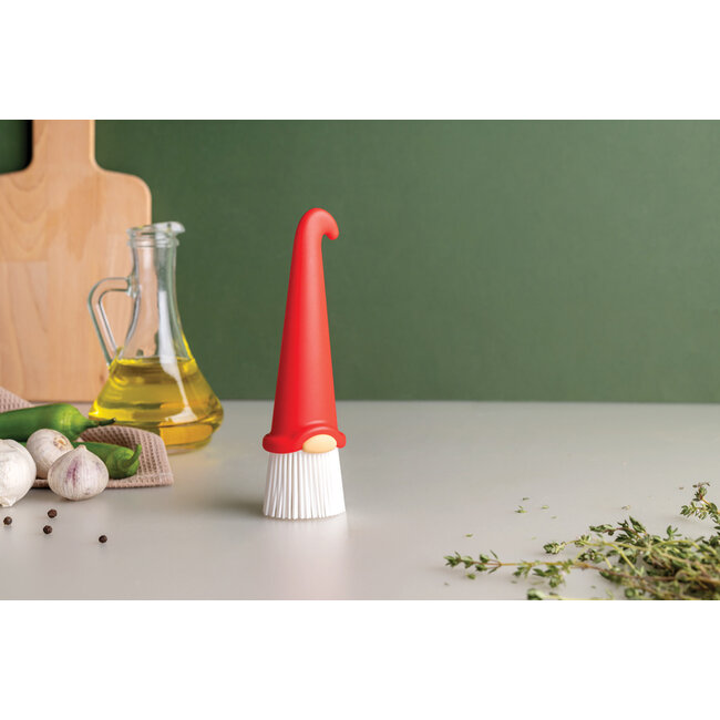 Ototo Gnomeo Siliconen Bakkwast – Grappige Siliconenkwast Kabouter – Rood