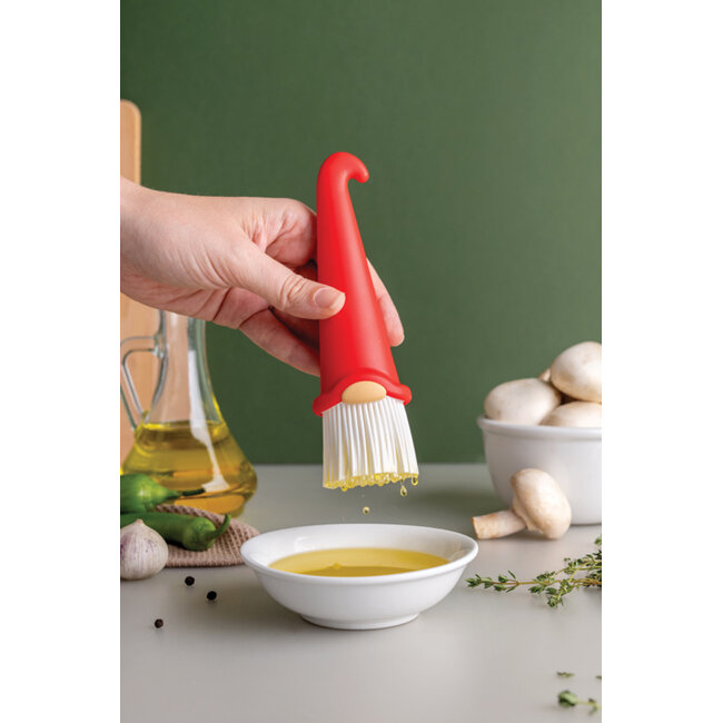 Ototo Gnomeo Siliconen Bakkwast – Grappige Siliconenkwast Kabouter – Rood