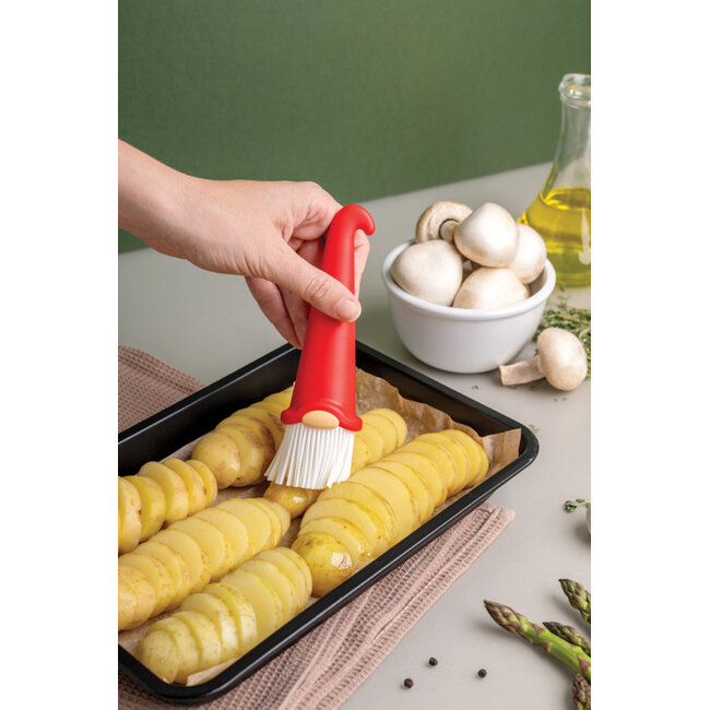 Ototo Gnomeo Siliconen Bakkwast – Grappige Siliconenkwast Kabouter – Rood