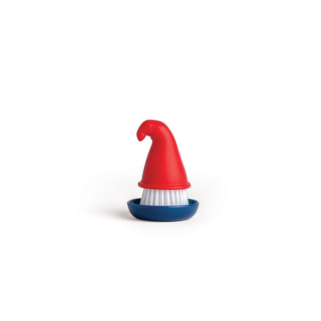 Ototo Beardy Afwasborstel Kabouter met Schoteltje – Zelfstaande Set – Rood