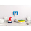 Ototo Beardy Afwasborstel Kabouter met Schoteltje – Zelfstaande Set – Rood