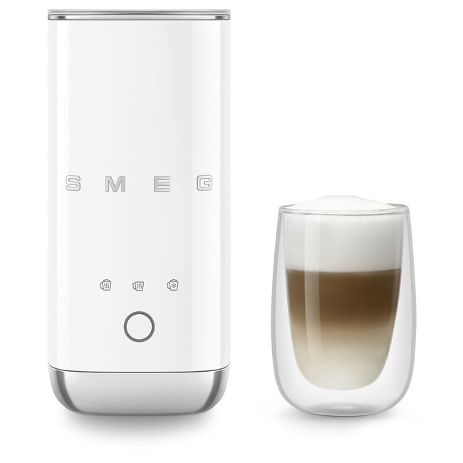 Smeg MFF02WHMEU Retro Melkopschuimer Jaren '50 – Keramische Antiaanbaklaag – Mat Wit