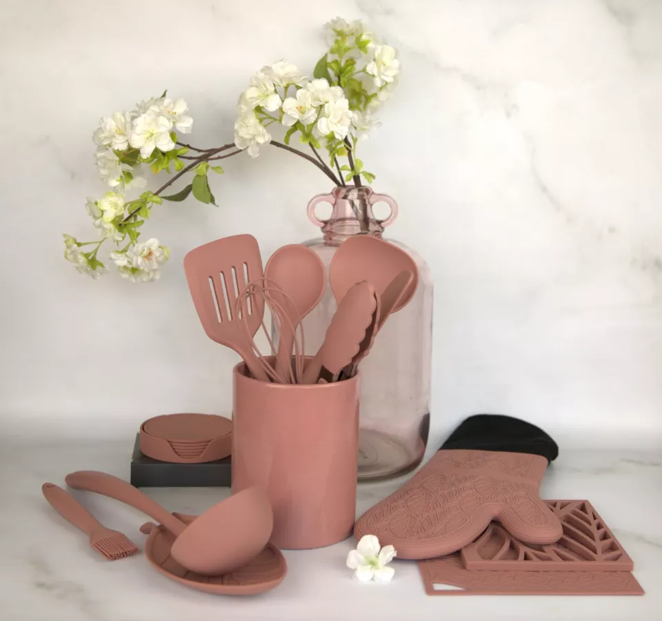 Tools2Cook - Raspberry Pink - Kleurrijk en Krasvrij Siliconen Keukengerei