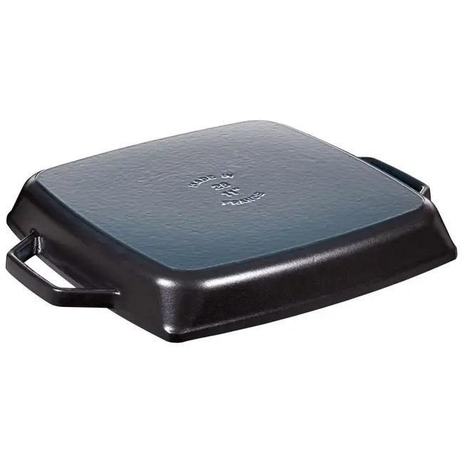 Staub Gietijzeren Grillpan 28 x 28 cm – Vierkant Zwart met Grillribbels