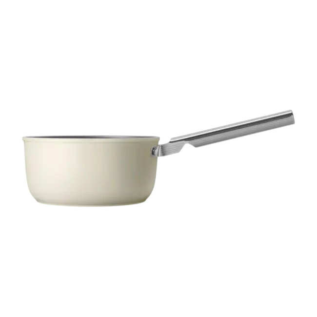 Smeg Steelpan 20 cm Crème SPF2012CRM – PFAS-vrije Keramische Pan met Glasdeksel (2,8 Liter)