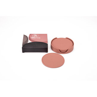 Tools2cook Siliconen set glas onderzetters 7-delig Raspberry Pink