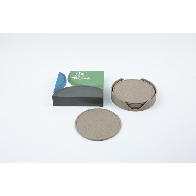 Tools2cook Siliconen set glas onderzetters 7-delig Nutmeg Grey