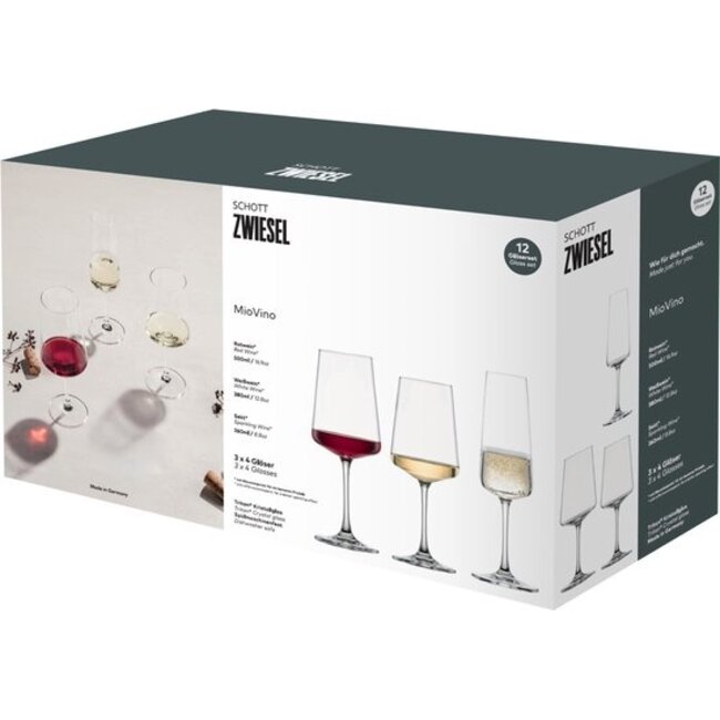MioVino Glazenset 12-delig – Complete Set Wijnglazen & Champagneglazen