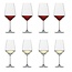Tulip Glazenset 8-delig – Complete Set 4x wijnglas wit & 4x wijnglas rood