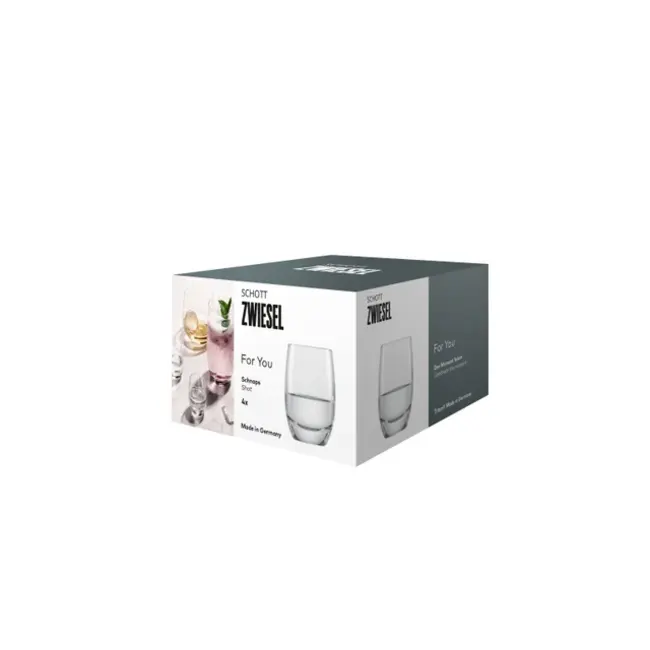 For You - Shotglazenset - Schnaps glazen - 4-delig – Luxe Kristallen Borrelglazen 75 ml