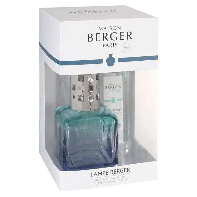 Lampe Berger / Maison Berger - Giftset Glaçon Turquoise/Bleue –Geurbrander met Ocean Breeze 250 ml