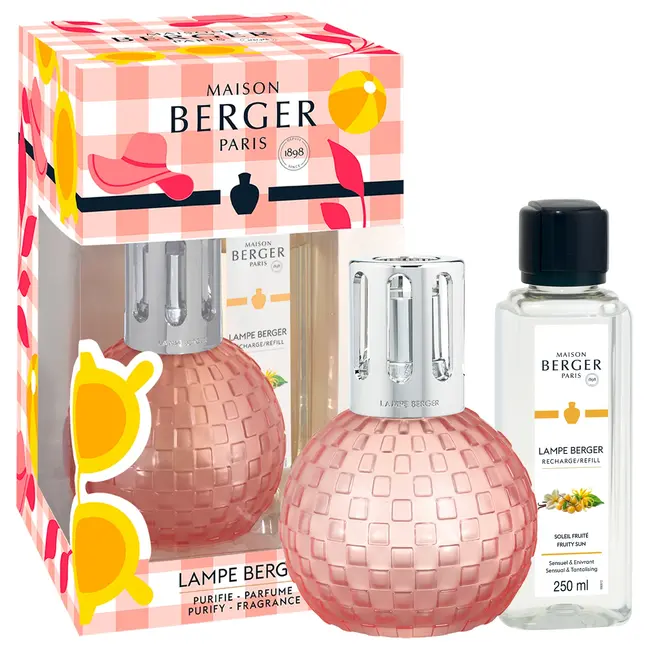 Lampe Berger / Maison Berger - Geurbrander Giftset Disco Pêche Givrée - met 250ml Fruity Sun