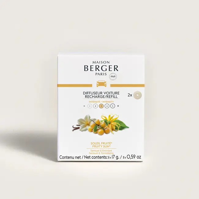Maison Berger Navullingen Autodiffuser – Soleil Fruité / Fruity Sun (2 stuks)