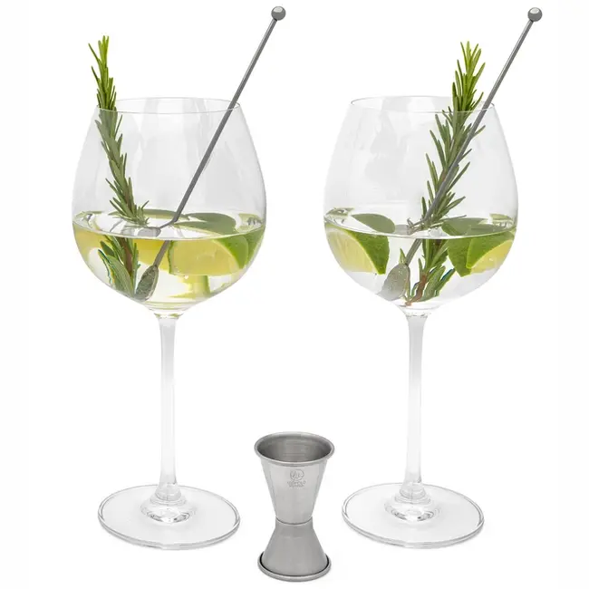 Leopold Vienna Gin Tonic Cadeauset (5-Delig) – Luxe Glazen en Barmaatje