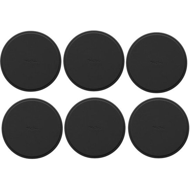 Tools2cook Siliconen Onderzetters voor Glazen & Bekers – 6 onderzetters met Houder – Black-Pepper