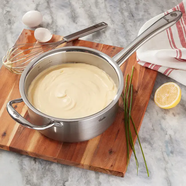 Fissler M5 Pro-Ply Steelpan / Sauspan 20 cm met RVS Deksel en Tegengreep – 2,7 Liter