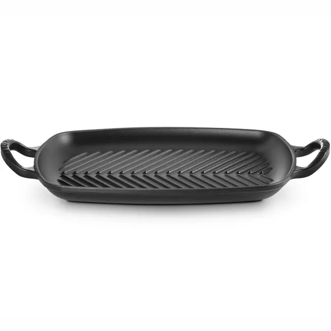 Le Creuset Rechthoekige Grillplaat Gietijzer MatZwart 30 cm – Grote Grillplaat (35 x 38 x 6)