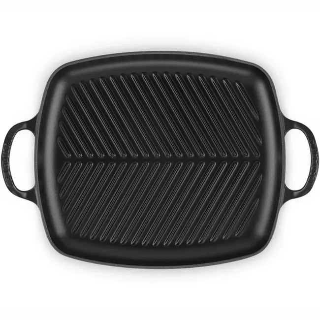Le Creuset Rechthoekige Grillplaat Gietijzer MatZwart 30 cm – Grote Grillplaat (35 x 38 x 6)