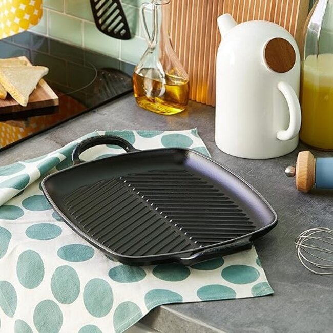 Le Creuset Rechthoekige Grillplaat Gietijzer MatZwart 30 cm – Grote Grillplaat (35 x 38 x 6)