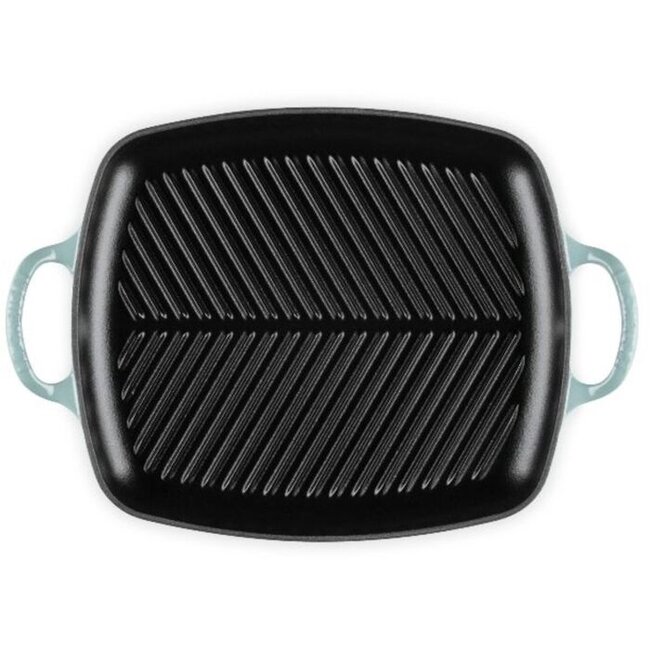 Le Creuset Rechthoekige Grillplaat Gietijzer Sea Salt 30 cm – Grote Grillplaat (35 x 38 x 6 cm)