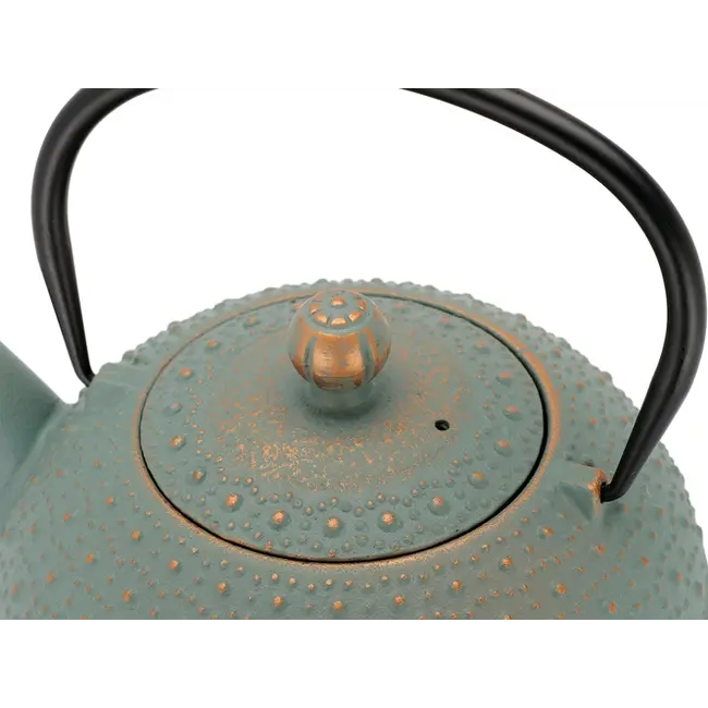 Bredemeijer Anhui Gietijzeren Theepot 0,9L Blauw – Compacte Aziatische Theepot inclusief RVS Theefilter