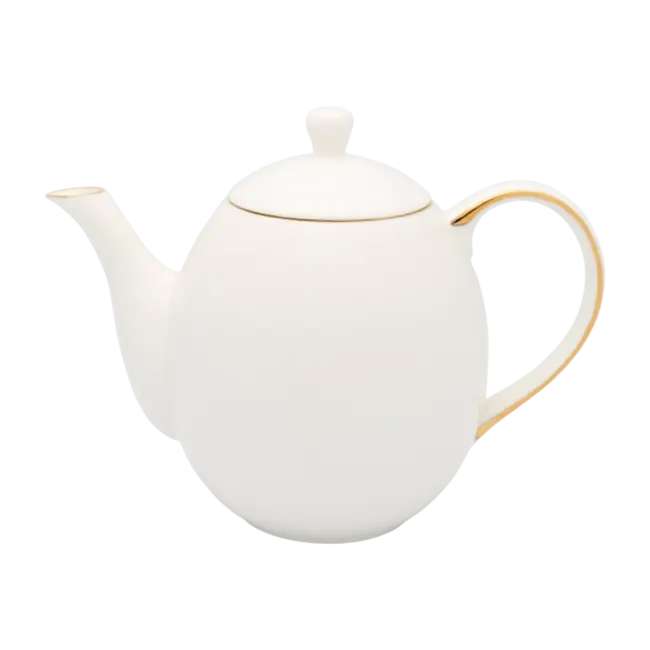 Bredemeijer Canterbury Porseleinen Theeset 1,2L Wit – Complete 3-Delige Luxe Cadeauset met Theepot, 2 Mokken en RVS Filter