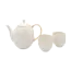 Bredemeijer Canterbury Porseleinen Theeset 1,2L Wit – Complete 3-Delige Luxe Cadeauset met Theepot, 2 Mokken en RVS Filter