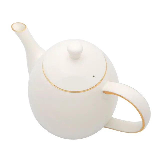 Bredemeijer Canterbury Porseleinen Theeset 1,2L Wit – Complete 3-Delige Luxe Cadeauset met Theepot, 2 Mokken en RVS Filter