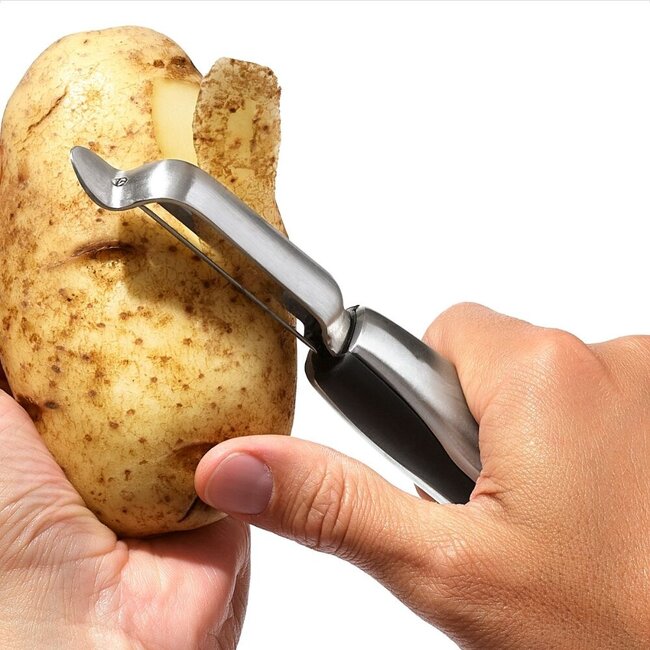 OXO SteeL Swivel Peeler RVS Dunschiller – Luxe Ergonomische Aardappelschiller & Groenteschiller van Roestvrij Staal