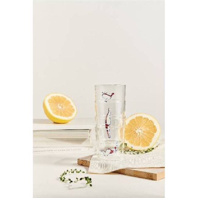 Ototo Deep Dive Glazen Set van 3 – Stapelbare Waterglazen & Sapglazen met Speels Duiker Design