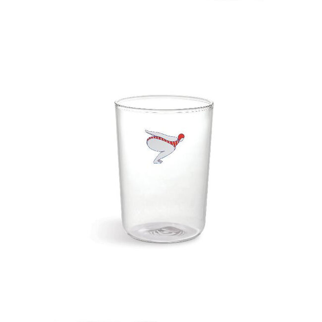 Ototo Deep Dive Glazen Set van 3 – Stapelbare Waterglazen & Sapglazen met Speels Duiker Design