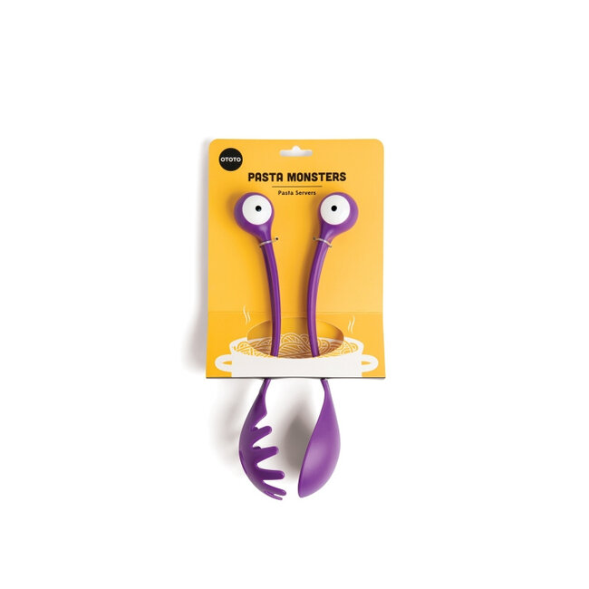 Ototo Pasta Monsters Opscheplepel Paars – Hittebestendige Kunststof Pastalepels met Grappige Oogjes