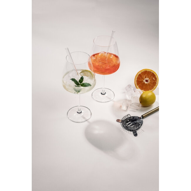 After Work Drinks Cocktailset 9-Delig – 4 Tritan® Kristalglazen, 4 Glazen Rietjes & Schoonmaakborsteltje
