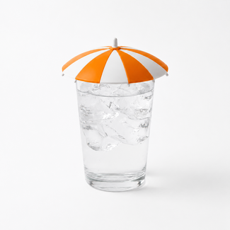 Glasparasol Oranje – Drinkglas Afdekker (1 stuk)