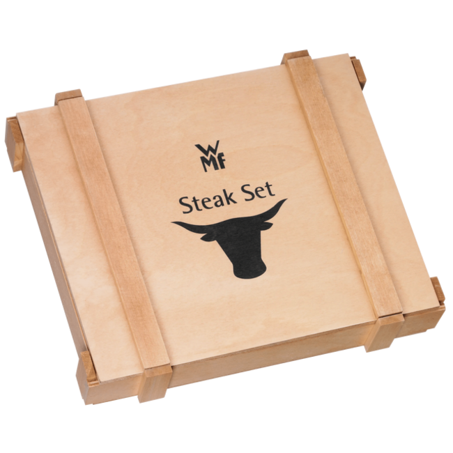 WMF Geschenkidee Steakmessen en -vorken Set 12-delig – 6 Personen – Cromargan® 18/10 RVS – Inclusief Houten Cadeaubox