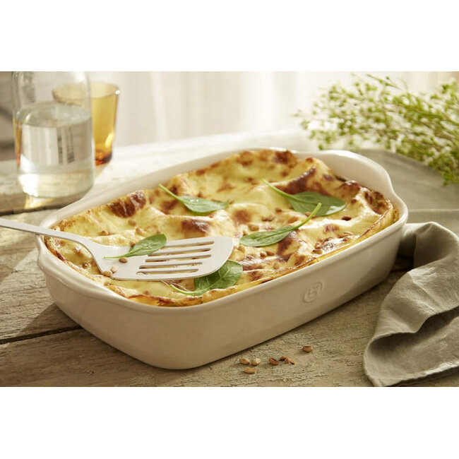 Emile Henry Ovenschaal Rechthoekig 42 x 27 cm – 4,45 Liter – HR® Keramiek – Crème – Gemaakt in Frankrijk