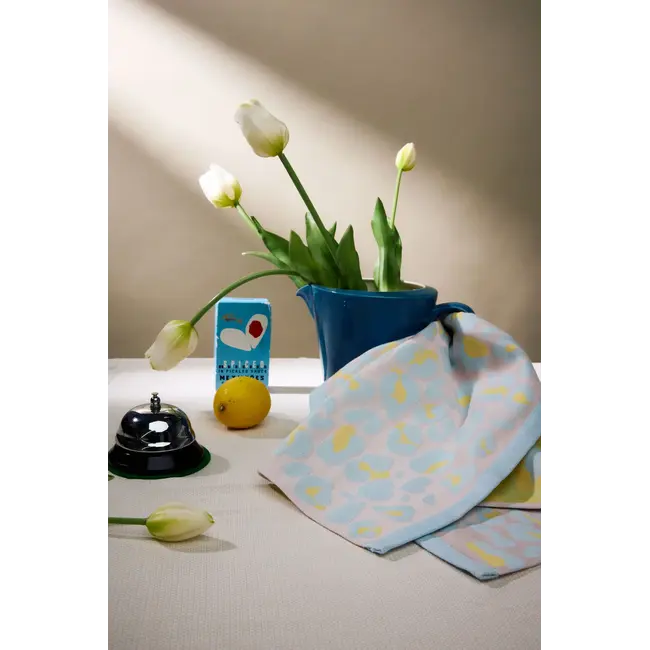Vaat Amsterdam Cadeauset Thee- & Keukendoek - I love Leopard 2 - Pastel Blue / Yellow