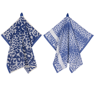 Vaat Amsterdam Cadeauset Thee- & Keukendoek - Royal Blue / Grey / Silver - Leopard 1