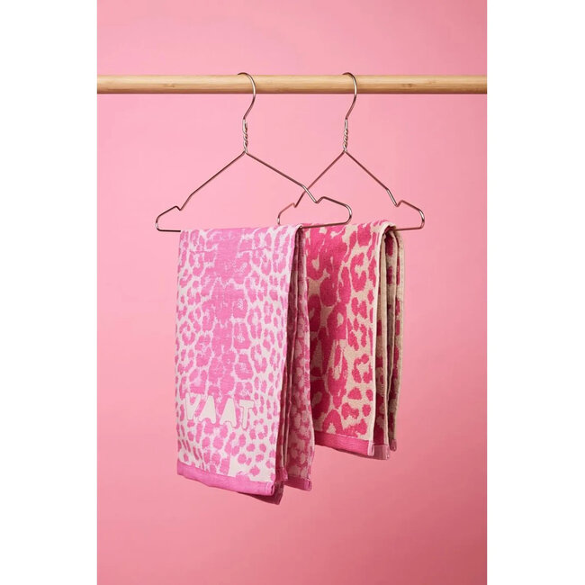 Vaat Amsterdam Cadeauset Thee- & Keukendoek - I love Leopard 1 - Pink / Sand