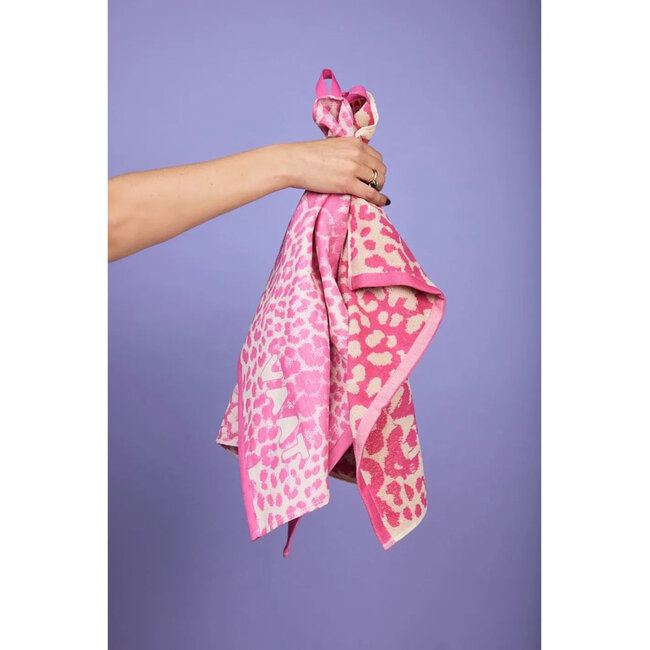 Vaat Amsterdam Cadeauset Thee- & Keukendoek - I love Leopard 1 - Pink / Sand
