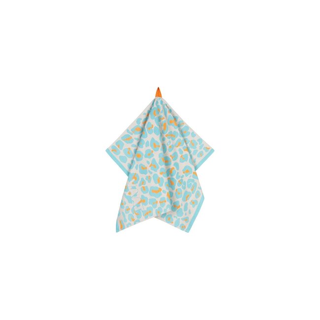 Vaat Amsterdam Cadeauset Thee- & Keukendoek - I love Leopard 2 - Turquoise / Orange