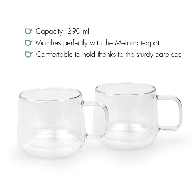Bredemeijer Dubbelwandige Theeglazen Merano – 290 ml (Set van 2)
