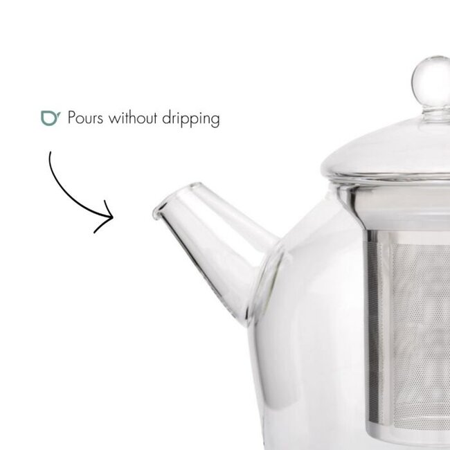 Bredemeijer Hoogwaardig Borosillicaatglas Theepot Minuet Santhee met RVS Filter – 1,2 Liter