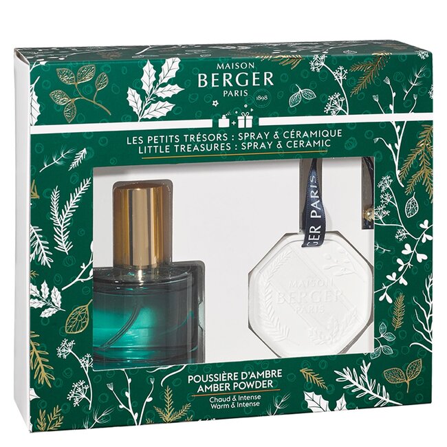 Maison Berger Giftset Magical Roomspray 50ml & Parfumhanger – Amber Powder
