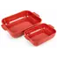 Peugeot Appolia Ovenschaal Duo Rood – Set van 2 (32 cm & 25 cm) met Siliconen Handvatten
