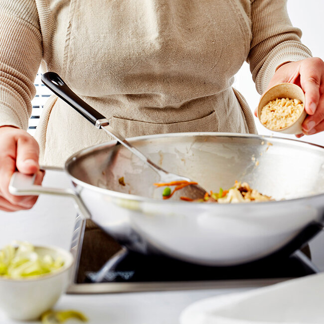 Demeyere Industry 5 Wokpan 30 cm met 2 Handvaten + Gratis Glasdeksel