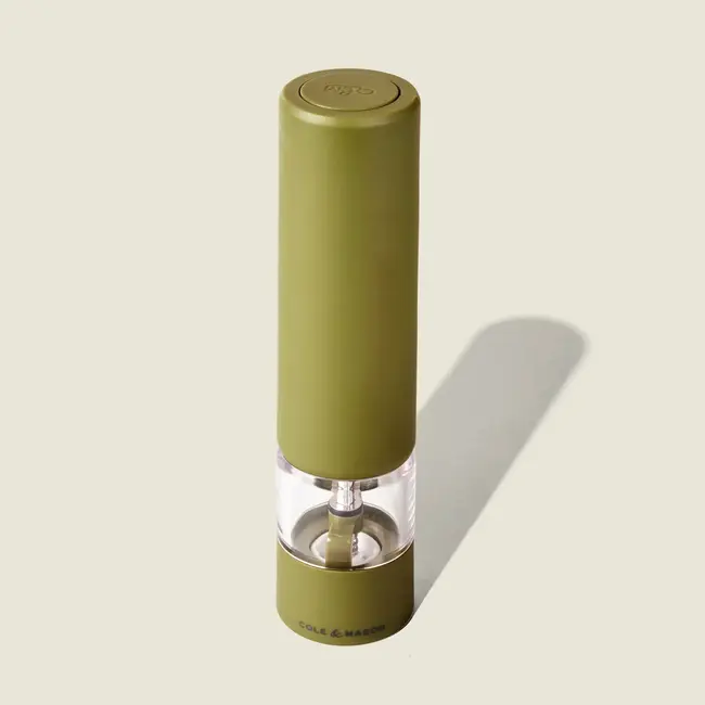 Cole & Mason Elektrische Peper- en Zoutmolenset Brixton - 18,5cm – Olijfgroen - Oplaadbaar