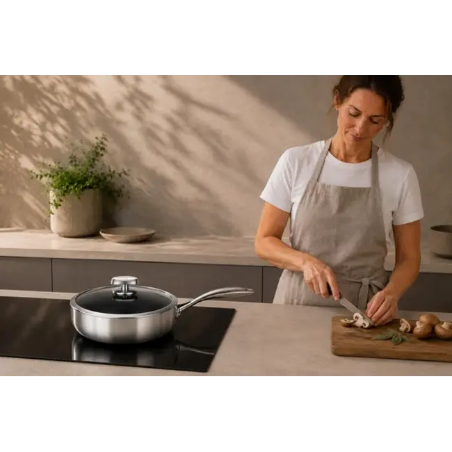 Scanpan Hapjespan Diep CTQ 26 cm (3,7 L) met Deksel – Stratanium Anti-aanbaklaag
