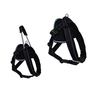 Patento Pet Jockey harness met geïntegreerde lange halsband zwart